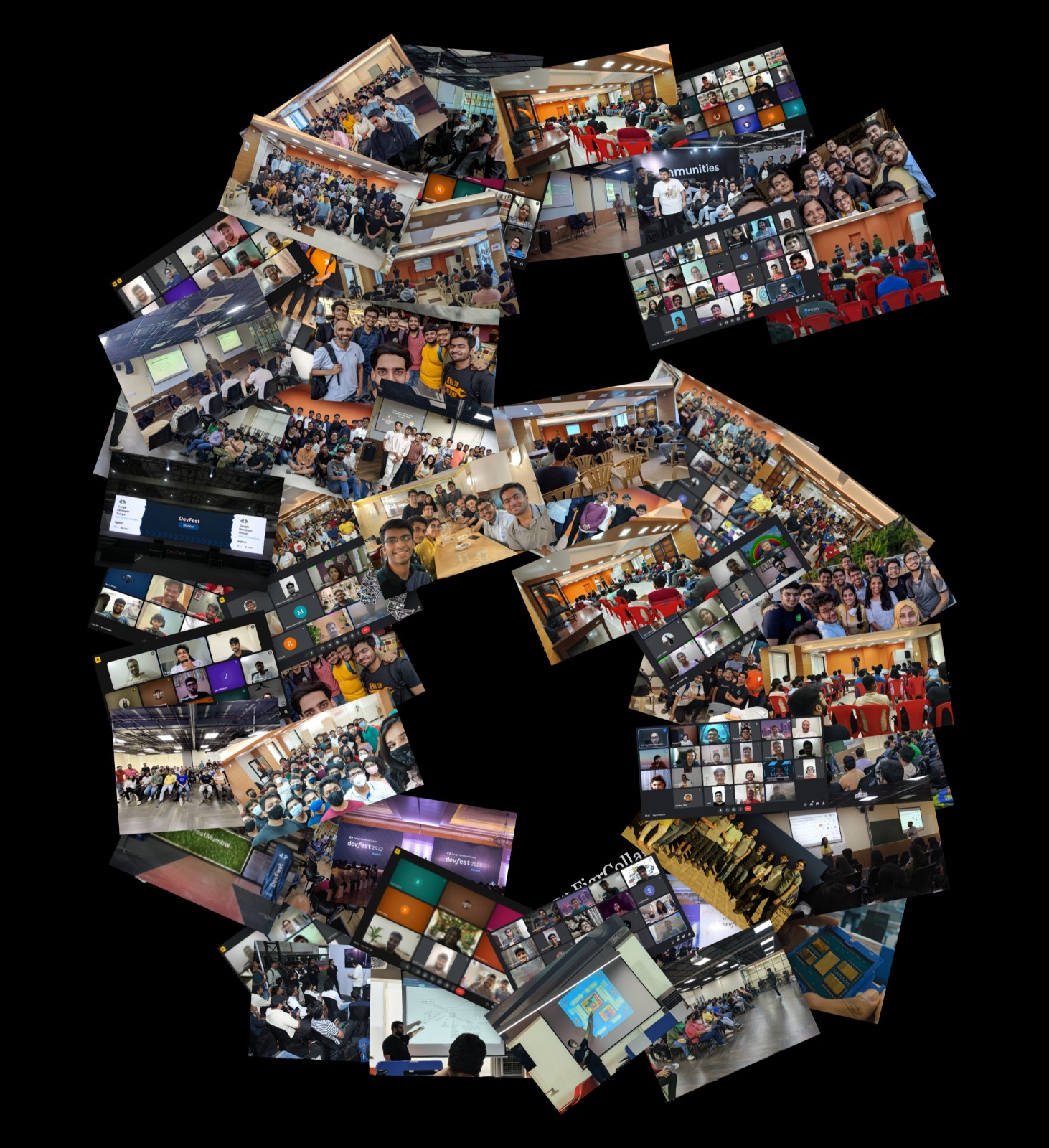 The number six as a collage of pictures from various OTC events over the years